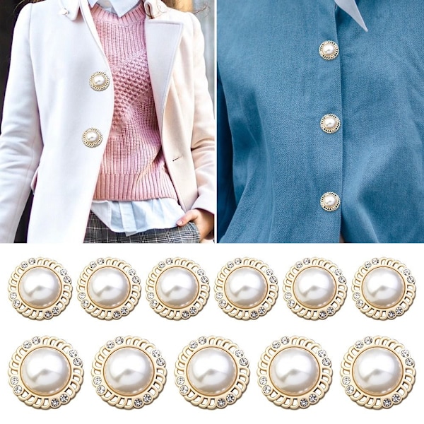 Rhinestone Pearl Knappar Skjorta Knappar 18MM10ST 10ST 18MM10pcs