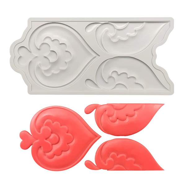 Fondantkaka Spetsmatta Form 3D-gravyr 3 3