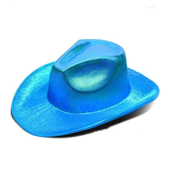 Iriserende Cowboyhatt Jazzhatt HVIT white
