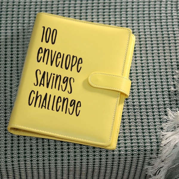 100 kirjekuoren haaste Binder Kirjekuoret Säästöhaasteet light yellow