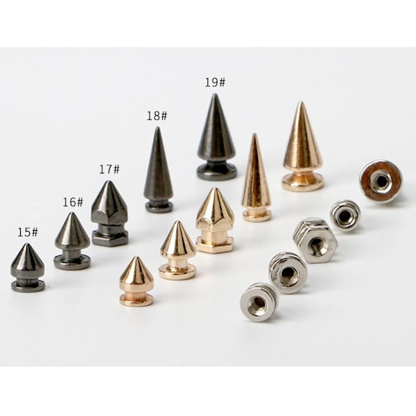 10 sæt dekornitte studsplet søm SØLV E-7X21MM E-7X21MM Silver E-7x21mm-E-7x21mm
