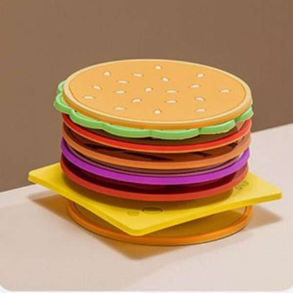 8kpl/ set Burger Shape Coaster Cup Pad Insulation Mat