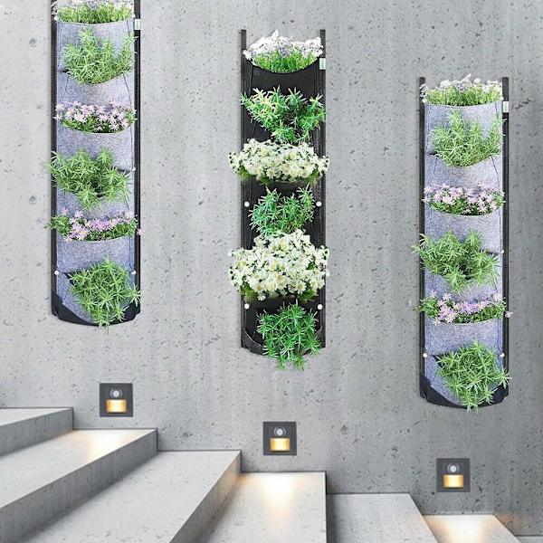 6-ficksplanteringsväska Blomkrukor GRÅ Gray