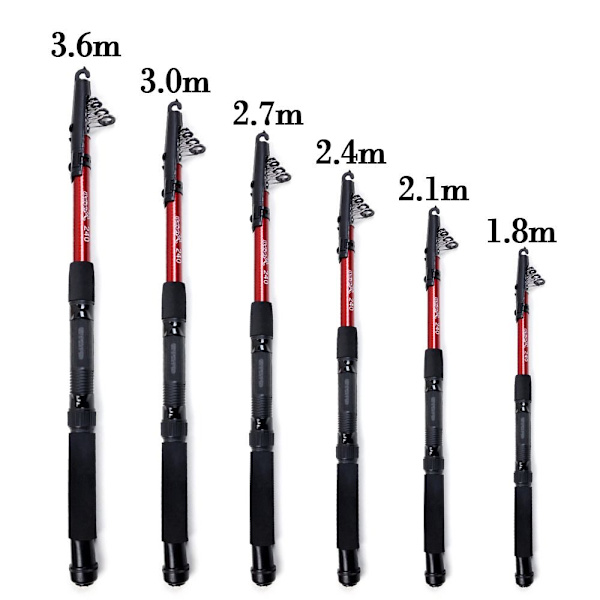 Teleskopisk fiskespö Glasfiber 3,6M 3,6M 3.6m