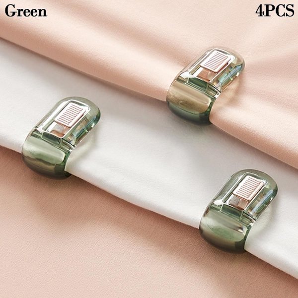 4/6 stk Anti-skli Sengetøy Teppe Dynetrekk GRØNN 4 STK Green 4pcs