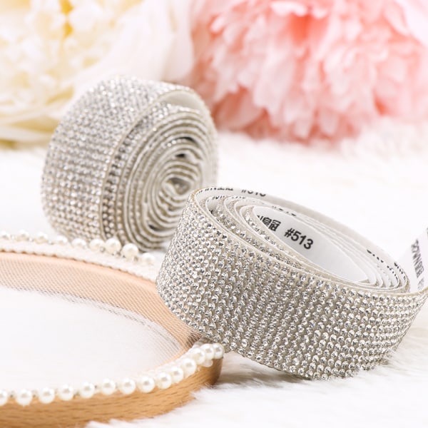 2Rolls/5Rolls Självhäftande Rhinestone Diamond Ribbon 3 3