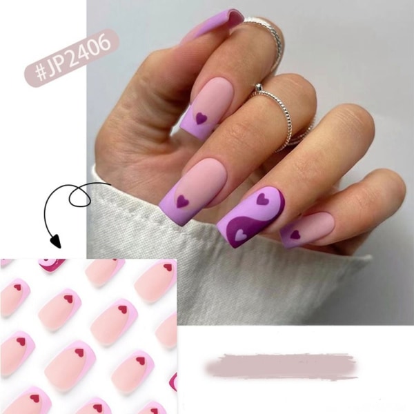 24stk False Nails Short Square JP2330 JP2330 JP2330