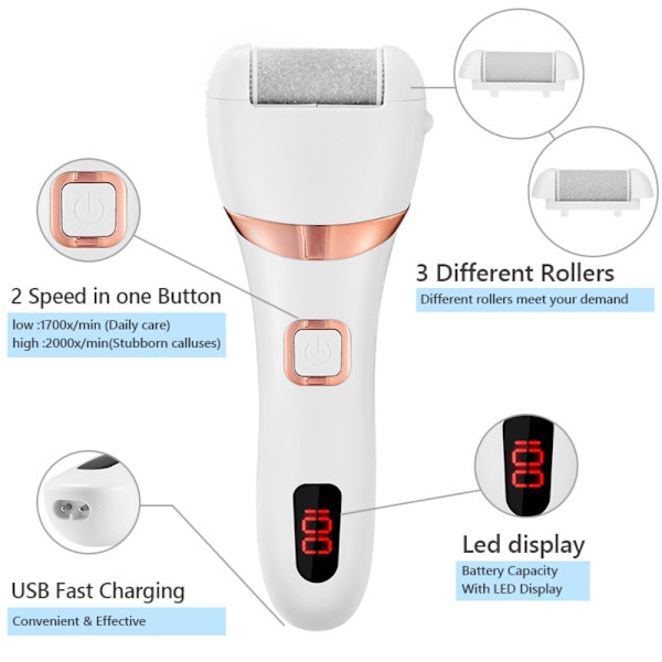 Elektrisk Callus Remover Foot File Hard Skin Remover