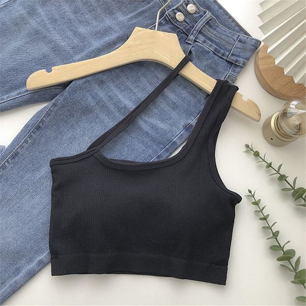 Dam Tank Sexiga Underkläder Crop Top SVART black