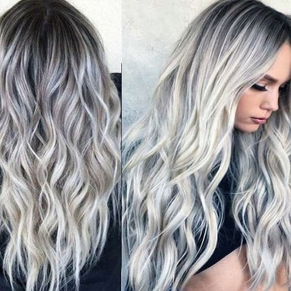 Naisten peruukki kihara peruukki HARMAA grey