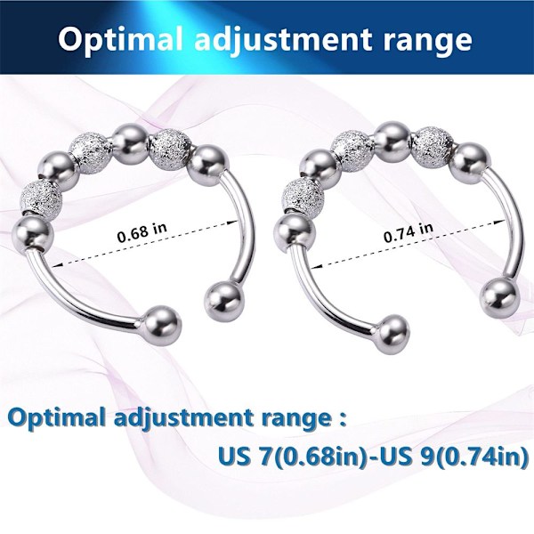 Fidget Beads Ringar Ångest Ring SILVER silver