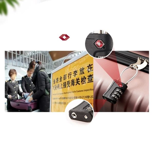TSA Customs Code Lock Bagage Lösenordslås SVART Black