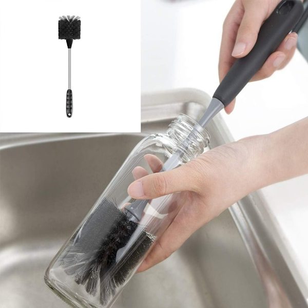 2 stk Flaskebørste Vannflaskebørste Baderomsbørste Black 2 Pcs-2 Pcs