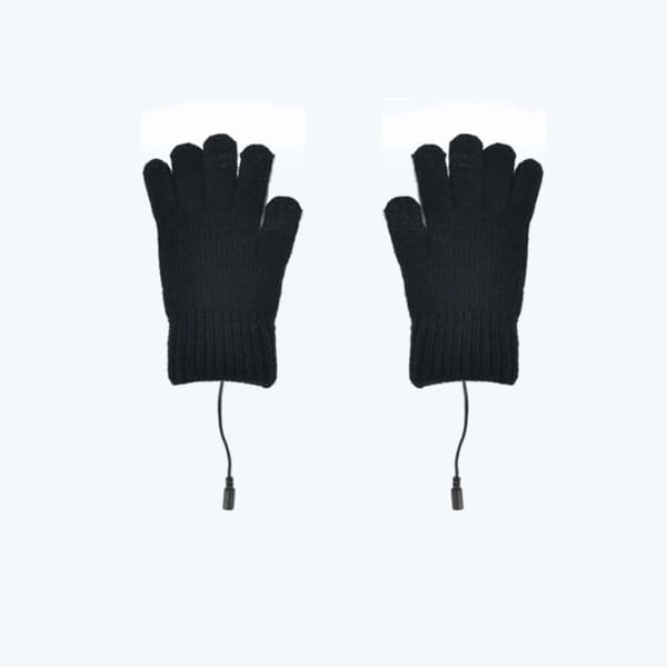 Opvarmede strikkede handsker, sorte black