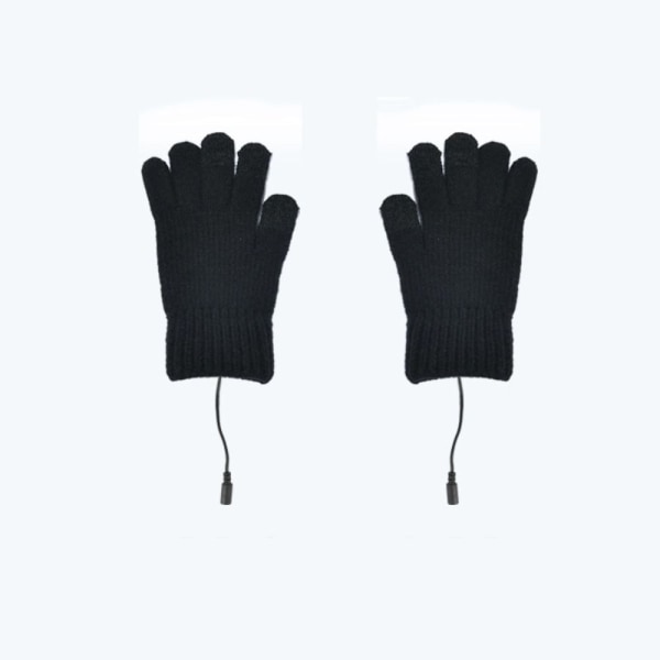 Uppvärmda handskar Sticka handskar SVART black
