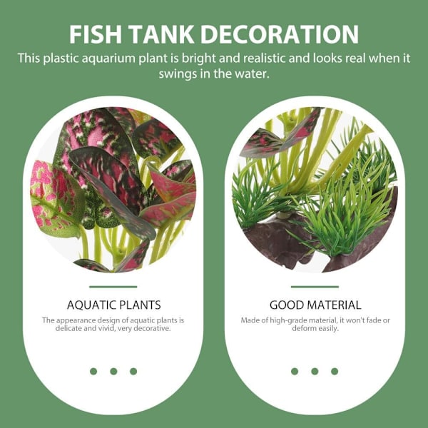 Fisketank Aquascape Ornament Simuleringsplantedekorasjon E E E