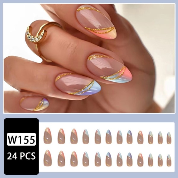 Almond Fake Nails False Nail W155 W155 W155