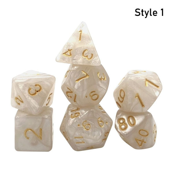 7 kpl / set DND Dice Polyhedral Dice STYLE 1 STYLE 1 Style 1