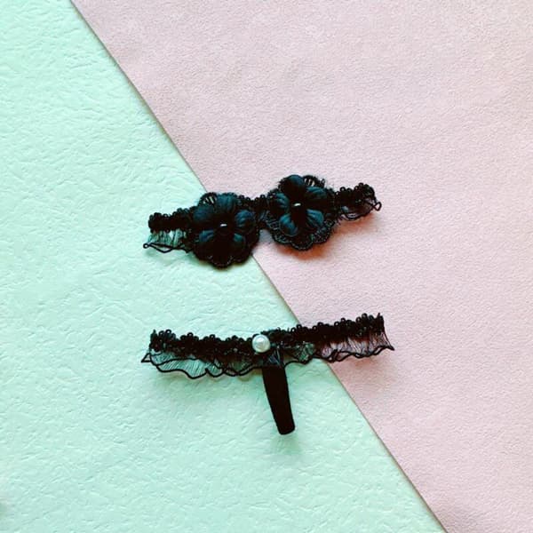 Docka Spetsunderkläder Docka Bikini Set SVART Black