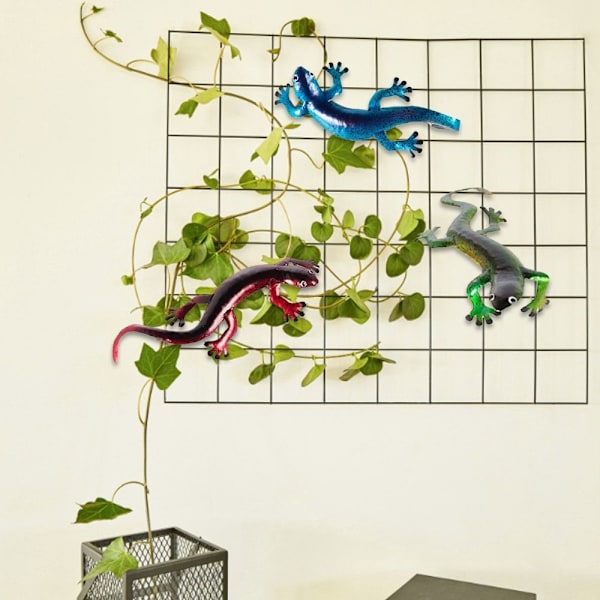 Metal Gecko Art Decoration Udendørs Have BLÅ Blue