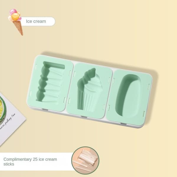 2 stk Popsicle Forme Ice Pop Forme Silikone Bakke green
