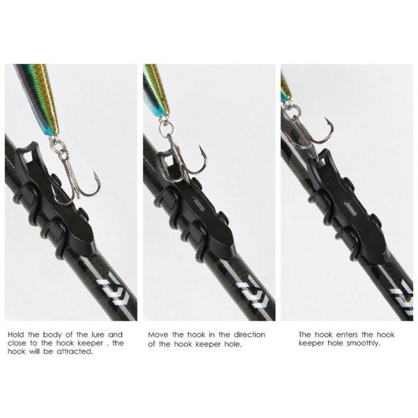 1 sæt magnetisk krog Secure Keeps Lures Holdere SORT SORT Black