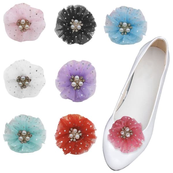 2stk Shoe Clip Shiny Dekorative Clips BLÅ blue