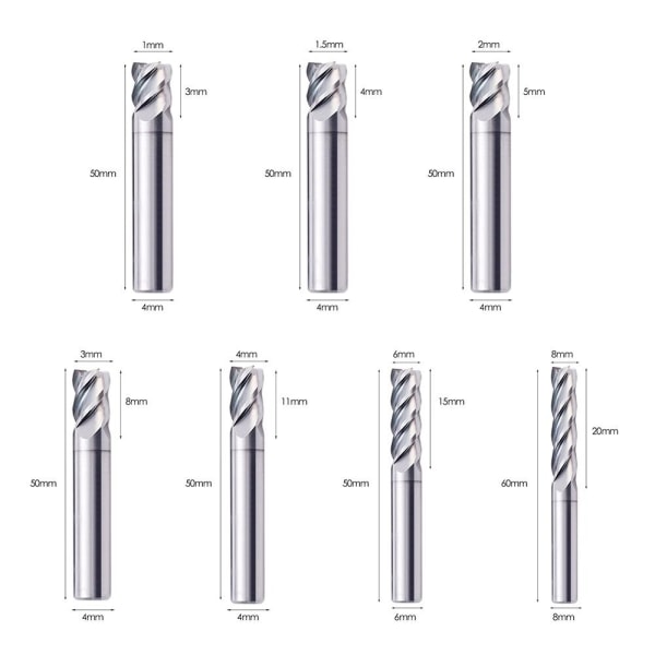 Endfresskjæring Freser 4X11X4DX50MM 4x11x4Dx50mm