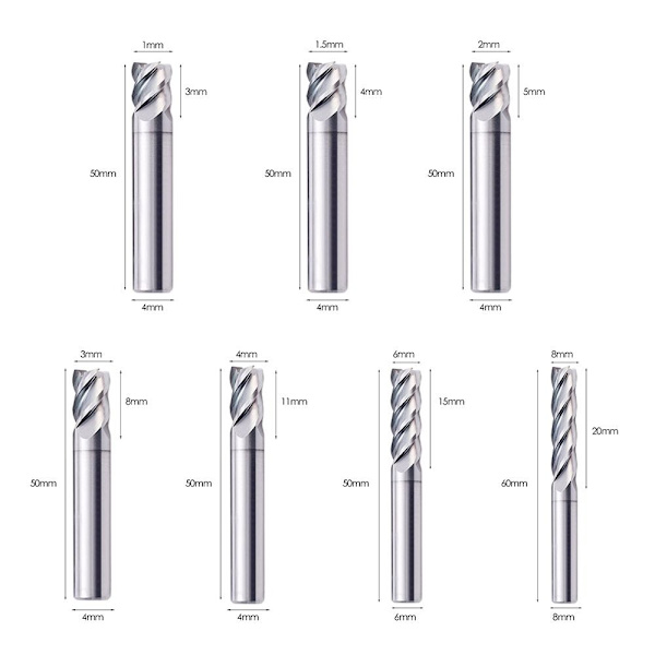 Päätyjyrsintä leikkaava jyrsin 4X11X4DX50MM 4x11x4Dx50mm