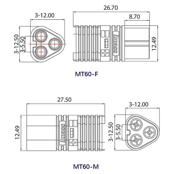 2 par MT60 pluggkontakt Plugg 3,5 mm pluggkontakt 2Pair