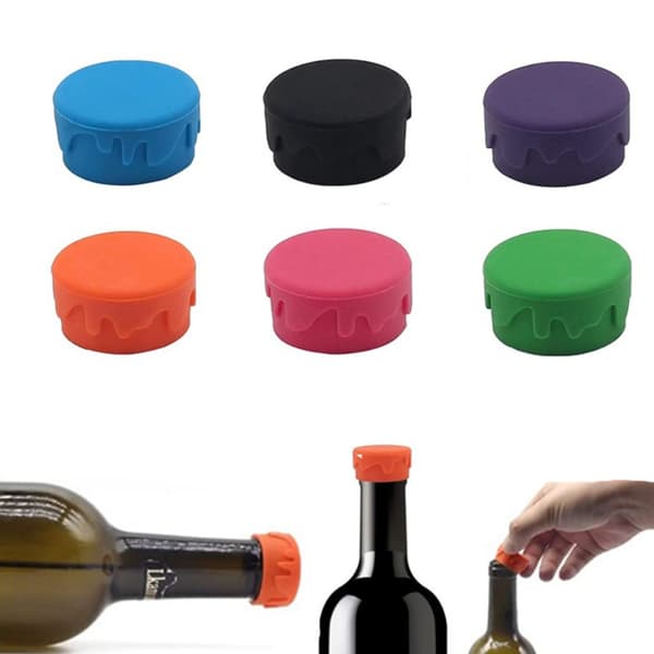 Vinflaskpropp Cap SVART 4ST 4ST Black 4Pcs-4Pcs