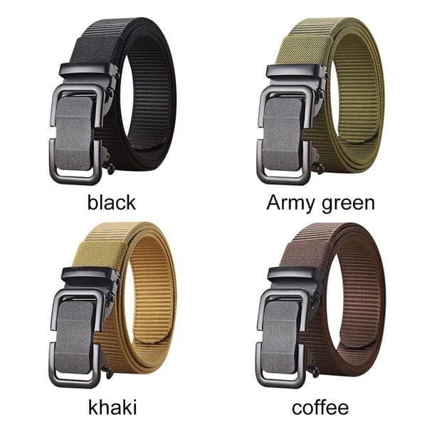 Nylon flätat bälte Automatiskt spänne midjeband KAFFE coffee