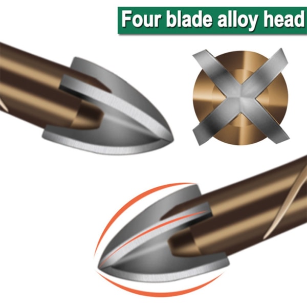 4 Stk 3-12mm Kryds sekskantet keramisk flisebor 10MM 10mm