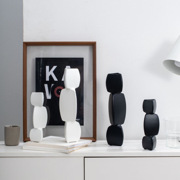 Minimalistisk Vase Sort Vase HVID A A white A-A