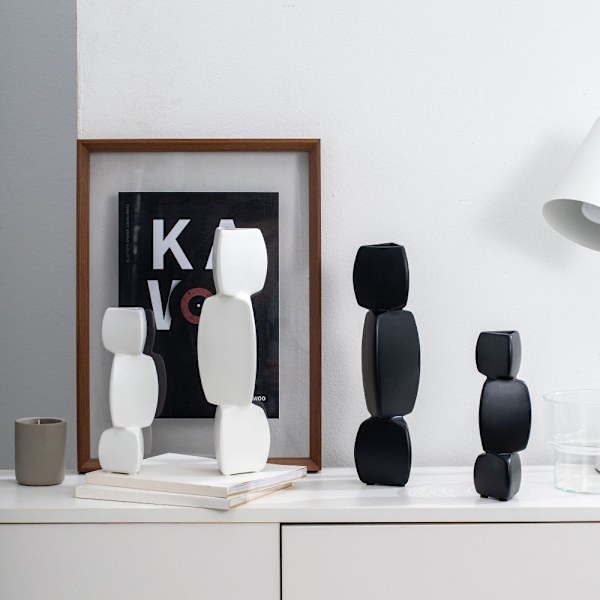 Minimalistisk Vase Svart Vase HVIT A A white A-A