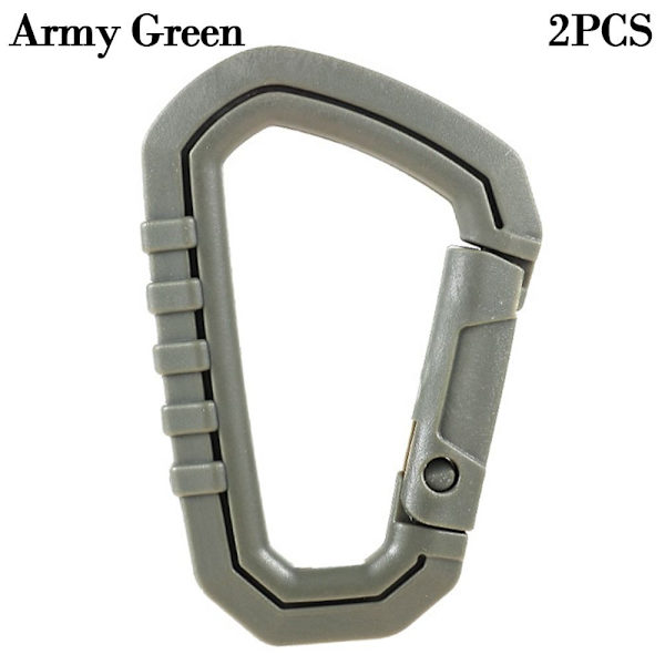 2st Fäst quickdraw Shackle Karbinhake Clip ARMY GREEN 2ST Army Green 2pcs-2pcs