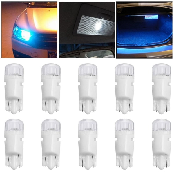 10stk LED Dashboard Lys Bil Instrument Pære LYS BLÅ light blue