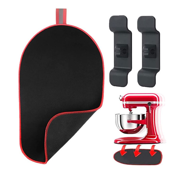 1stk Glidepude+2stk Wireclips Kitchen Aid Glidemåtte Køkken red 32-20cm