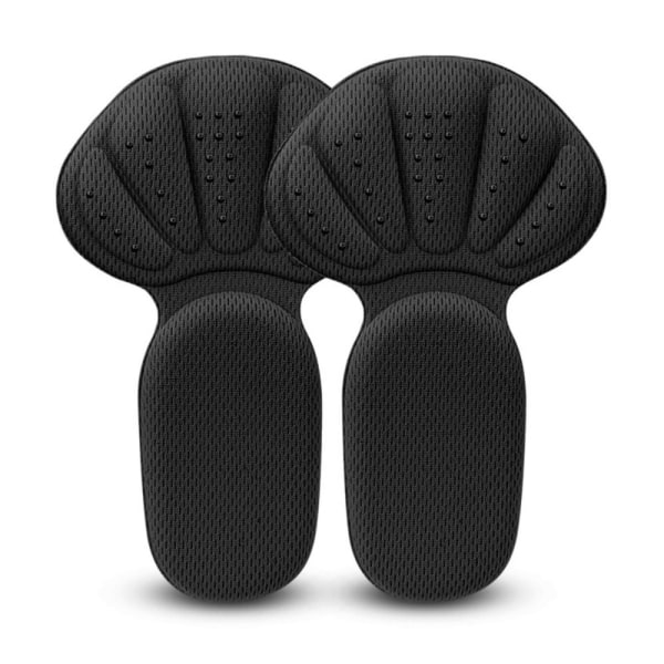 2Pairs Heel Pads Kengän jalkojen hoitotyyny MUSTA Black