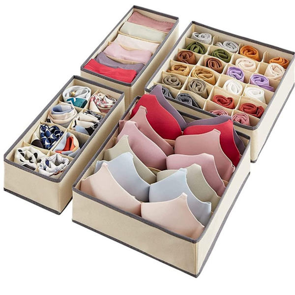 4 STK Skuffe Organizer Opbevaringsboks SORT Black