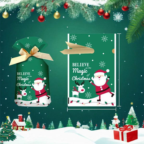 50 st julgodispåsar Xmasförpackningspåsar E E E