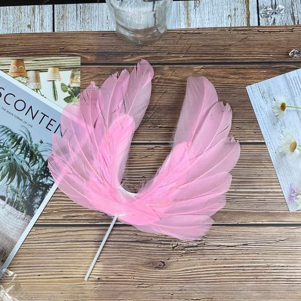 5 Stk Angel Wing Feather Cake Topper SORT SORT black
