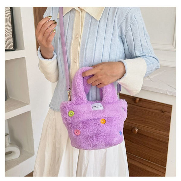 Fluffig Crossbody Bag Handväska ROSA Pink
