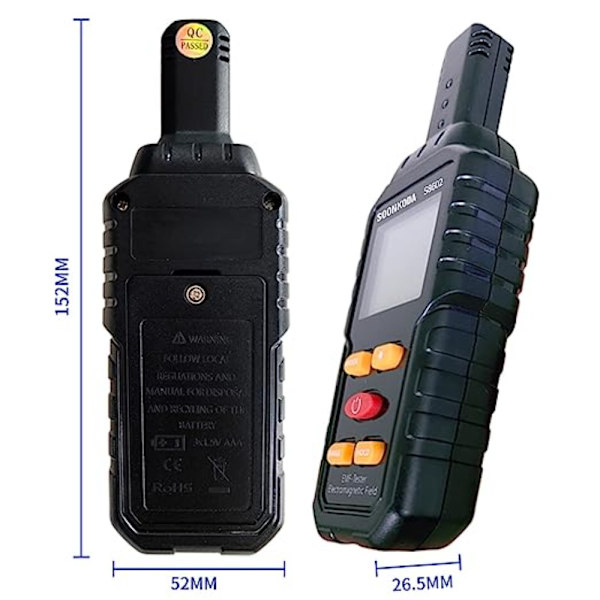 EMF Meter Strålingsdetektor Meter LCD EMF Detektor