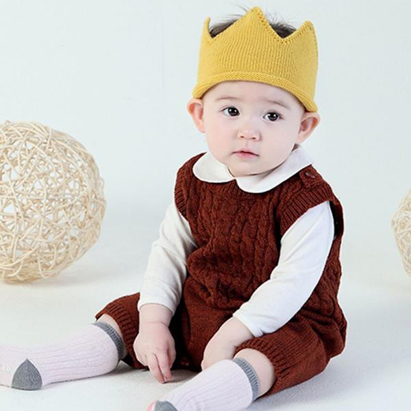 Crown Baby Hat Vastasyntynyt tyttö Poika Hattu GREY GOLD LINE GOLD LINE Grey Gold Line-Gold Line
