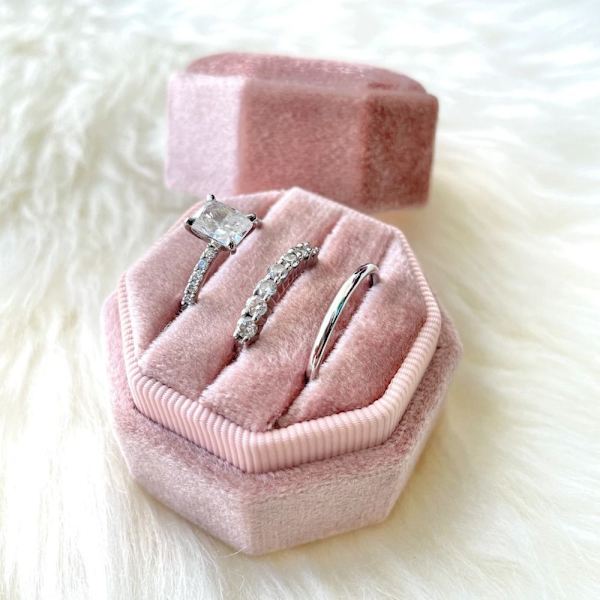 Velvet smykkeskrin Ring opbevaringsboks C C C