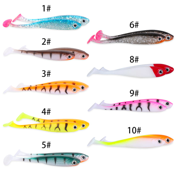 5 st Lure Bait Mjuka Fiskedrag 2 2 2