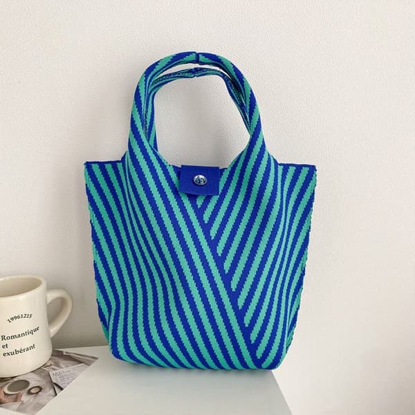 Knit Handbag Kangaskassi SININEN blue