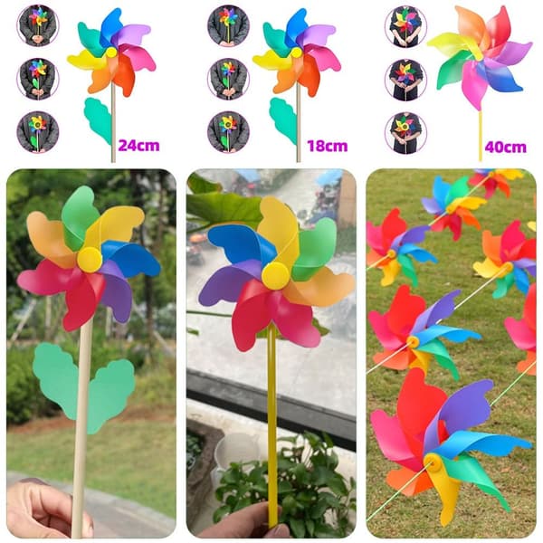 Färgglada solrosväderkvarnar Layout Pinwheels Leksaker 1 1 1