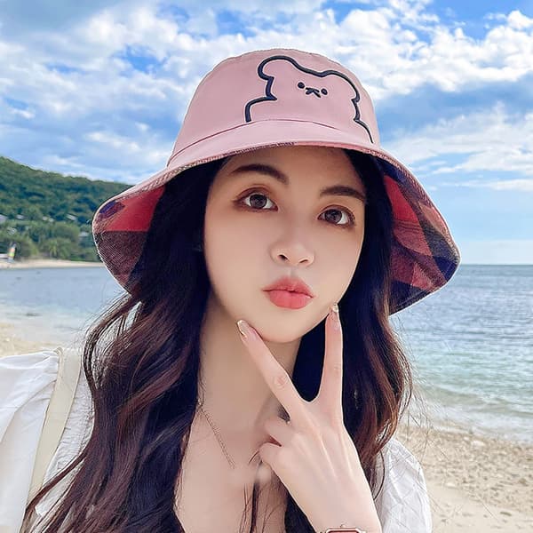 Sommarmode Flickor Tyghatt Solhatt Sommarhatt ROSA pink